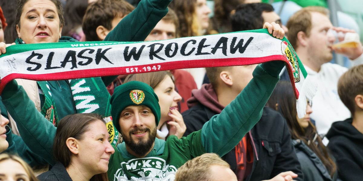 Kibice na meczu Śląska Wrocław z Miedzią Legnica 