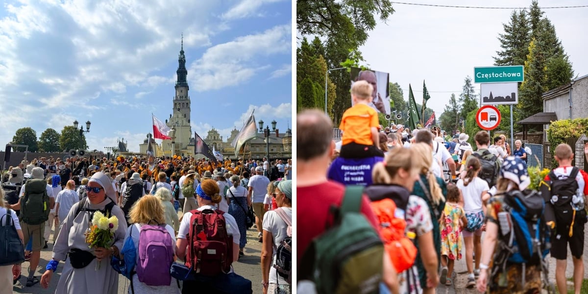 Uczestnicy 45. Pielgrzymki Wrocławskiej na Jasnej Górze w Częstochowie