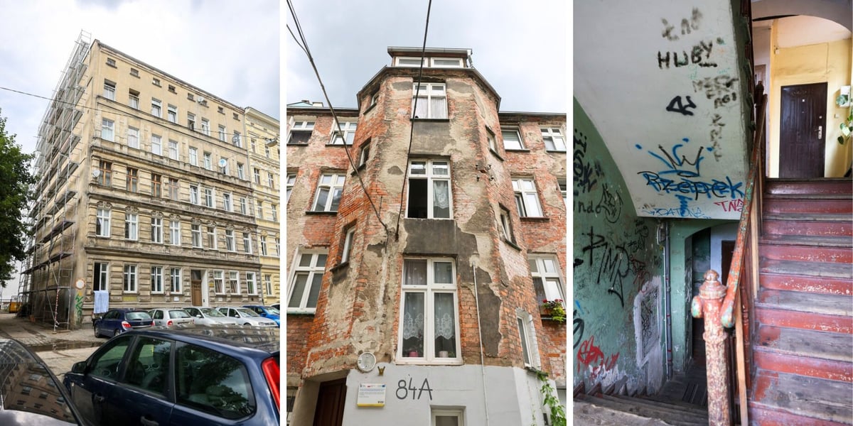Kamienice przy Więckowskiego, Komuny Paryskiej i św. Jerzego na początku remontu w lipcu 2025