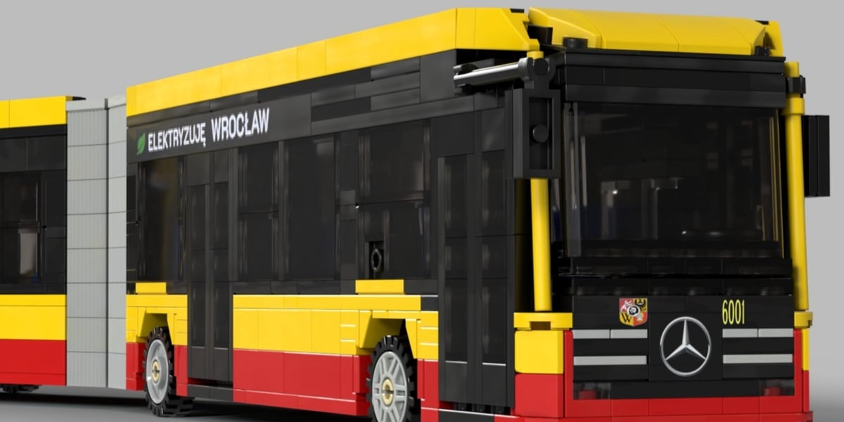 Model wrocławskiego Mercedesa eCitaro stworzony przez Mateusza Wawrowskiego znanego na Facebooku jako Mateusz Buduje 