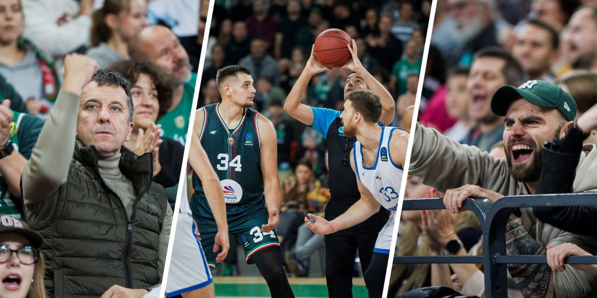 Rzut sędziowski oraz dwójka kibiców na trybunach Hali Stulecia | Śląsk - Neptunas | 30 września 2025