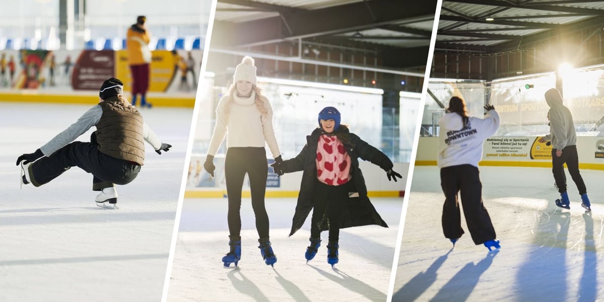 Na zdjęciach ludzie ślizgający się w sobotę 27 grudnia na lodowisku przy ul. Jaksonowickiej