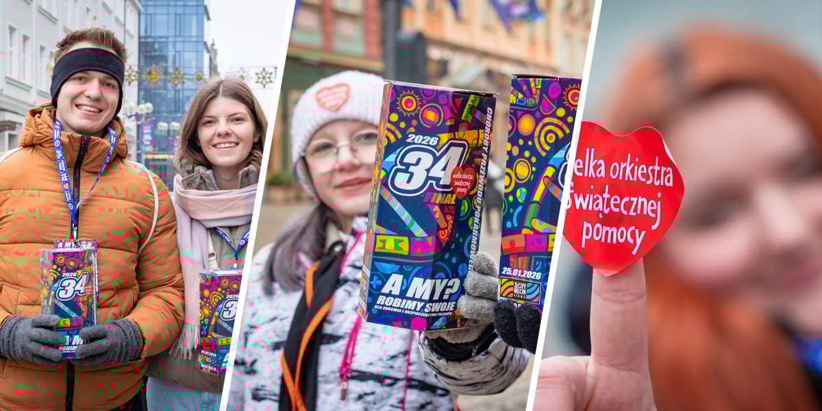 Wojtek i Paulina z puszkami | Ula z puszką | Wiktoria z serduszkiem-naklejką (34. FInał WOŚP, Rynek)