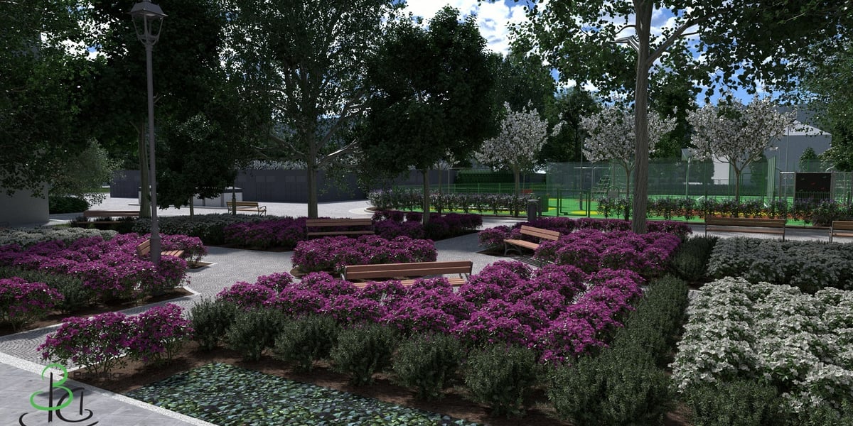 wizualizacja podwórka po remoncie