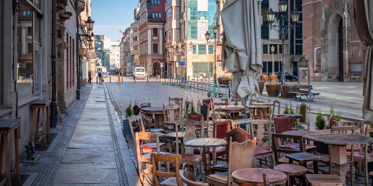 Opustoszałe centrum Wrocławia