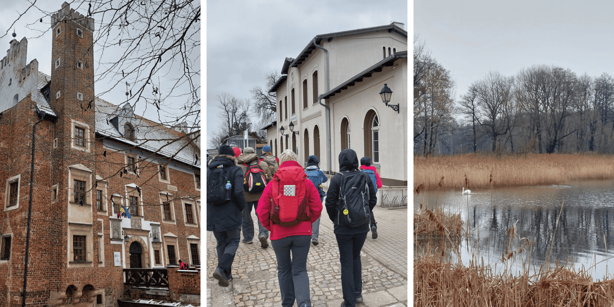 Kolaż 3 zdjęć ze szlaku dookoła Wrocławia im. doktora Bronisława Turonia