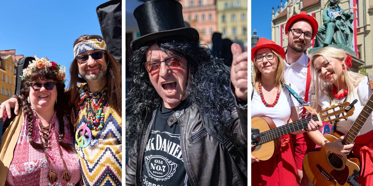 na zdjęciu z lewej Pani Joanna i Pan Robert z Warszawy, w środku Pan Henryk z Rabki, z prawej gitarzystki z grupy „Naucz się grać”