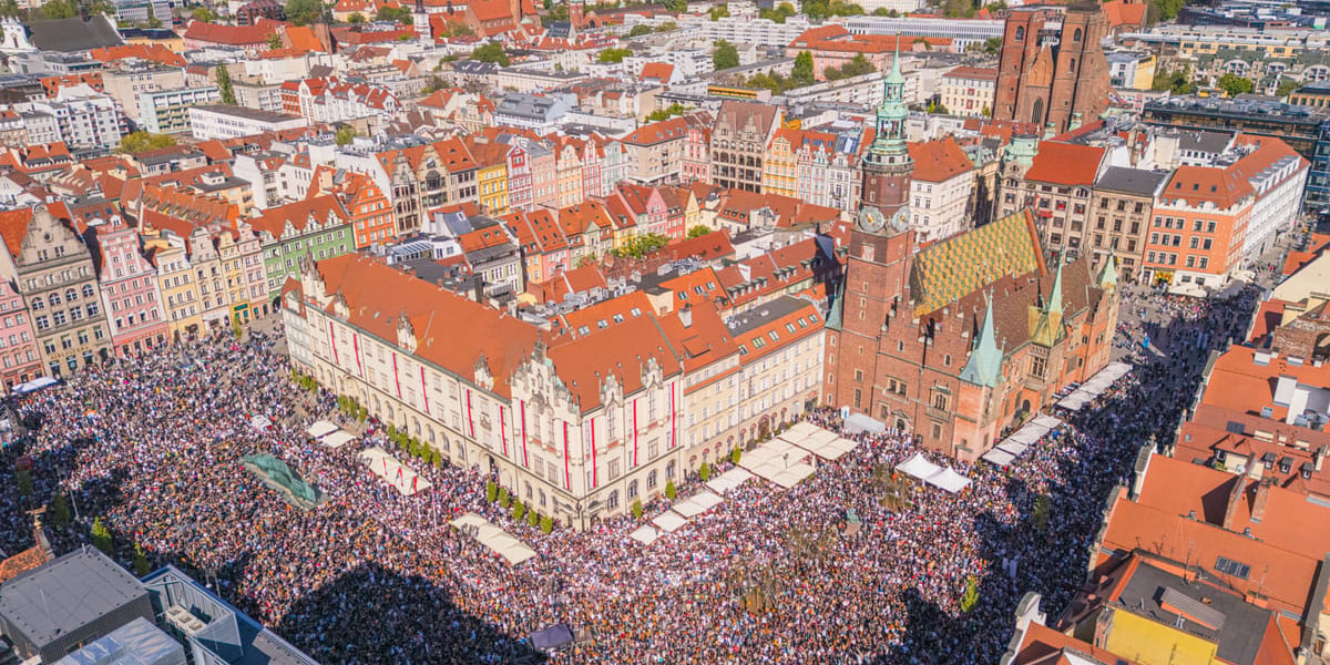 Gitarowy Rekord Świata, Wrocław, 1.05.2026. Widok z drona.