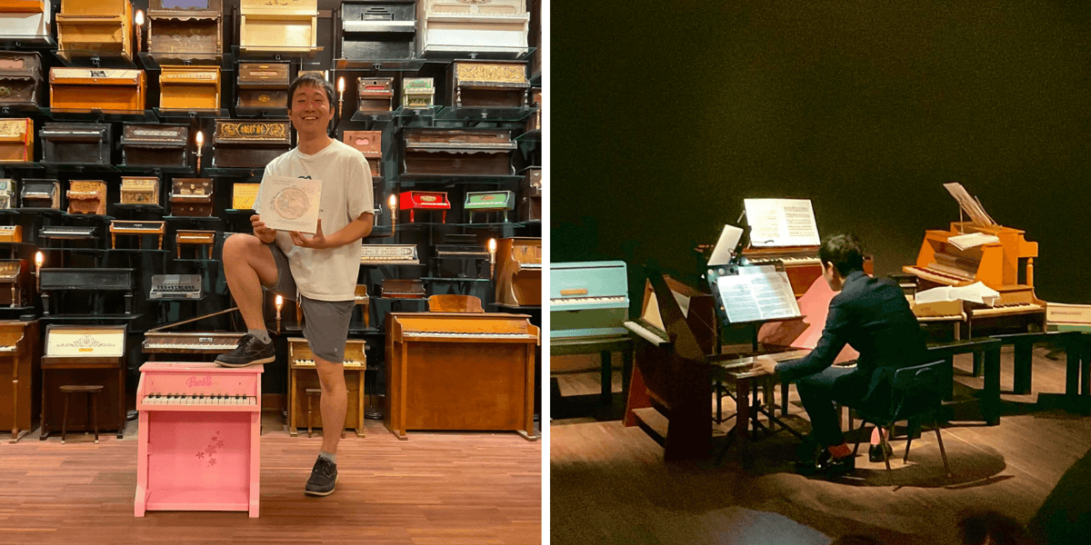Japoński wirtuoz Naruhiko Kawaguchi w Galerii Toy Piano we Wrocławiu w kwietniu ubiegłego roku