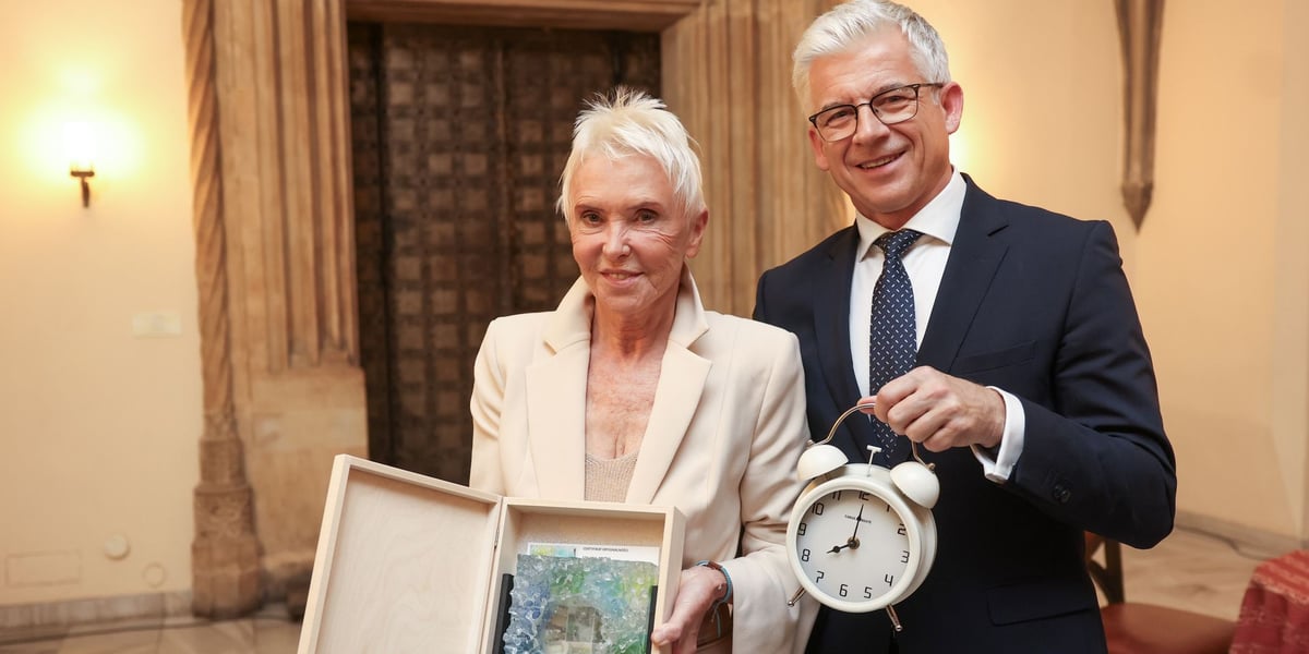 Ewa Błaszczyk i prof. Wojciech Szczerba na Gali Bonehoefferowskiej we wrocławskim ratuszu