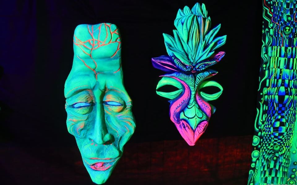 Na zdjęciu atrakcje w Lumina Park Wrocław - Abstrakcyjne Maski