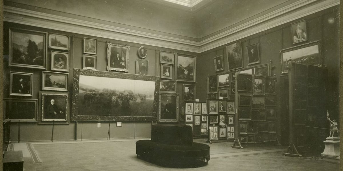 Galeria Obrazów w lwowskim Muzeum Książąt Lubomirskich, zdjęcie z ok. 1910 roku