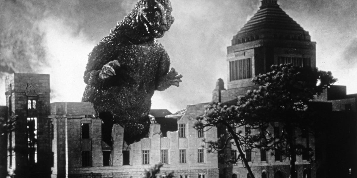Kadr z filmu Godzilla z 1954 roku