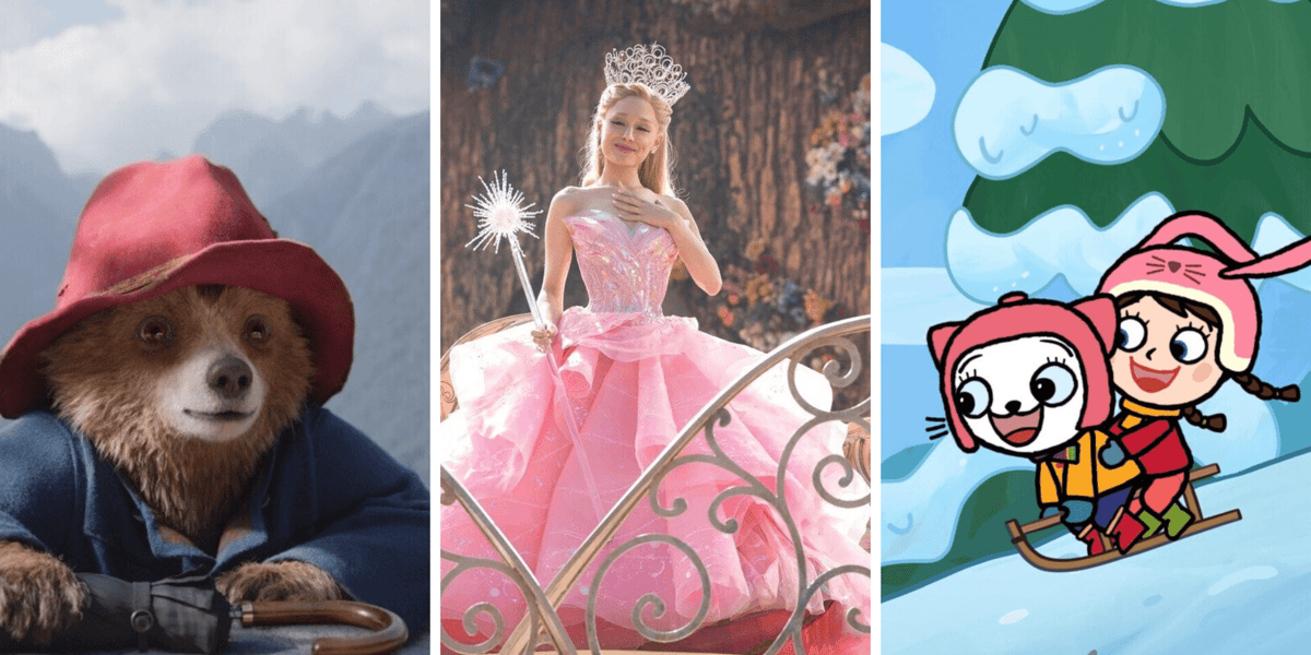 Kolaż trzech obrazków - kadrów z filmów, jakie Kino Nowe Horyzonty proponuje w mikołajkowy weekend najmłodszym kinomanom