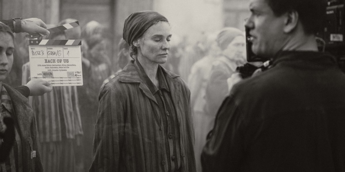 Diane Kruger na planie filmu "Każda z nas" kręconego w Gniechowicach