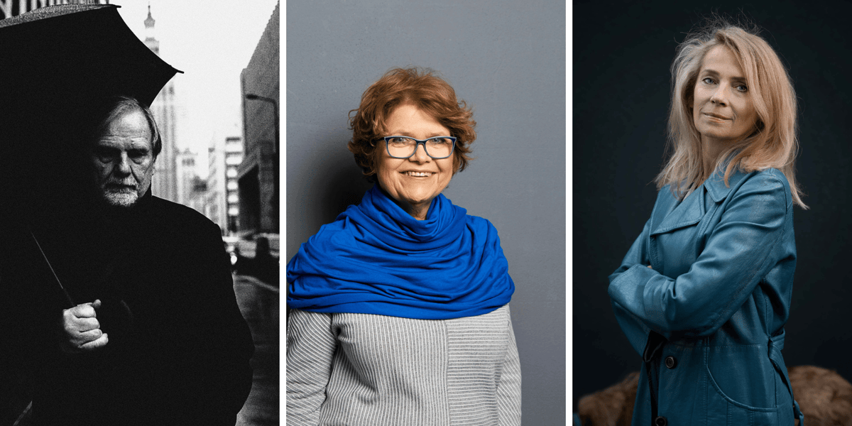 Kolaż 3 zdjęć. Od lewej Chris Niedenthal, Anna Bikont, Joanna Bator