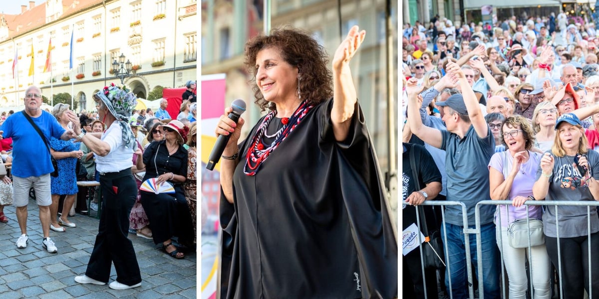 Koncert Eleni podczas Wrocławskich Dni Seniora na wrocławskim rynku 