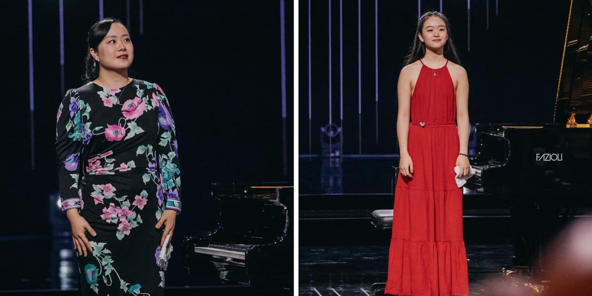 Na zdjęciu z lewej Shiori Kuwahara, obok Tianyao Liu podczas koncertu laureatów XIX Konkursu Chopinowskiego