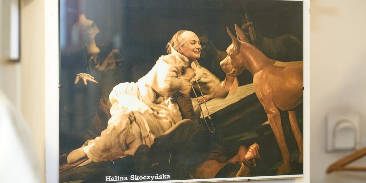 Halina Skoczyńska, gwiazda Teatru Polskiego, na zdjęciu z przedstawienia