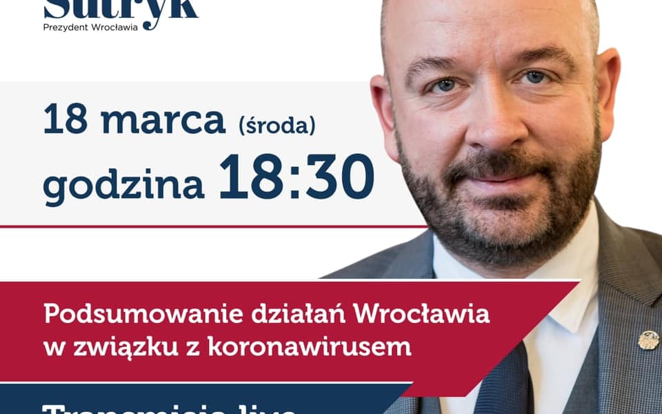 Działania Wrocławia związane z koronawirusem. Raport z 18 marca [TRANSMISJA ON-LINE]