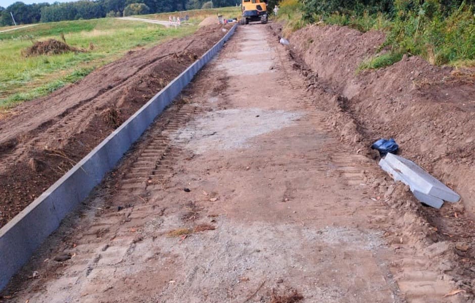 Odcinek 206 - Kłokoczyce , na budowie łącznika ul. Złotej Lilii z wałami
