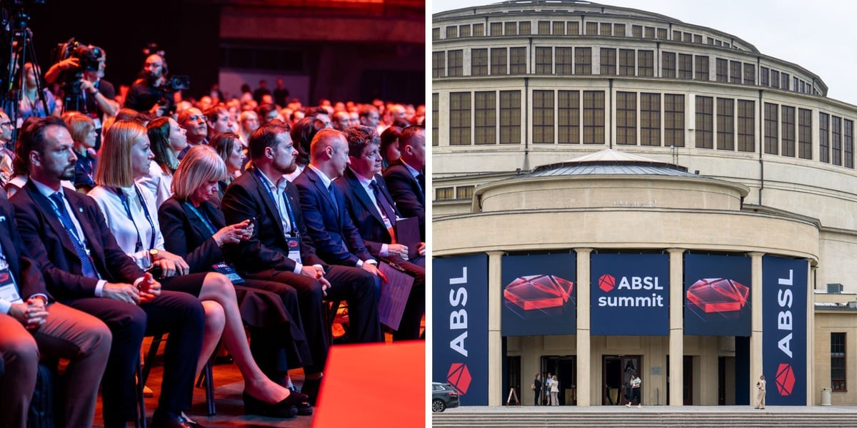 Mężczyźni i kobiety na ABSL Summit 2026 we Wrocławiu, Hala Stulecia we Wrocławiu.