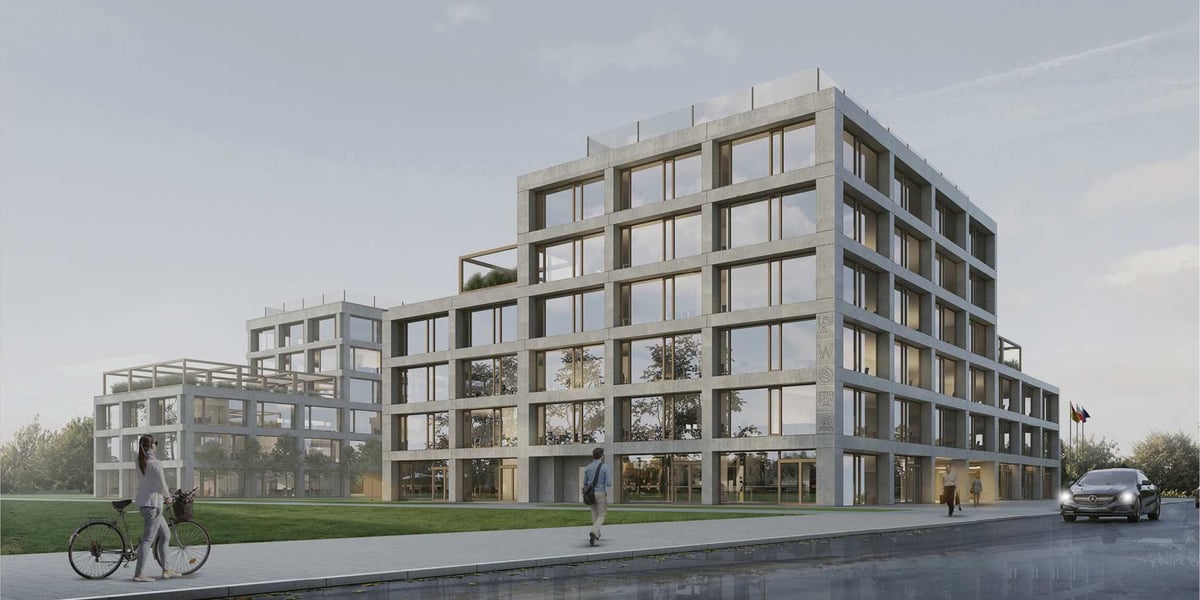 Wizualizacja projektu biurowca, który powstanie na osiedlu Nowe Żerniki 