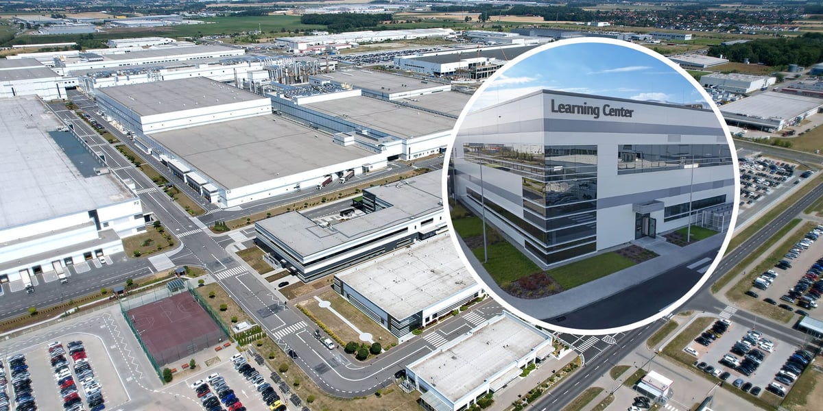 Zakład LG Energy Solution Wrocław w Biskupicach Podgórnych, zdjęcie lotnicze