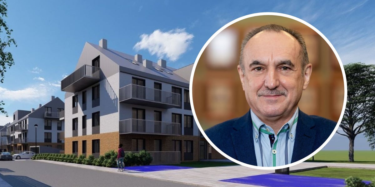 Budynek mieszkalny, wstępna wizualizacja inwestycji TBS Wrocław przy ul. Przybyszewskiego, w kółku Wojciech Adamski, prezes TBS Wrocław