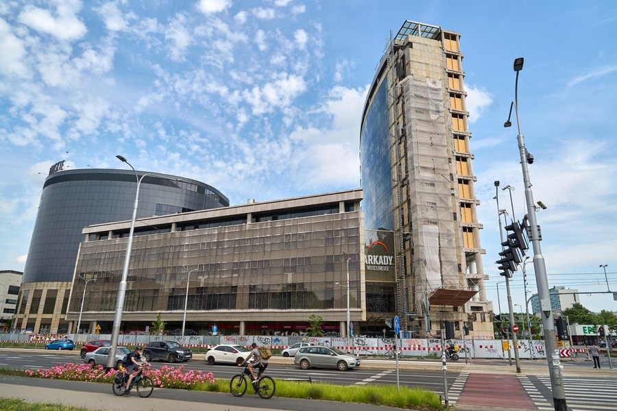 Arkady Wrocławskie w pierwszej części rozbiórki, czerwiec 2025