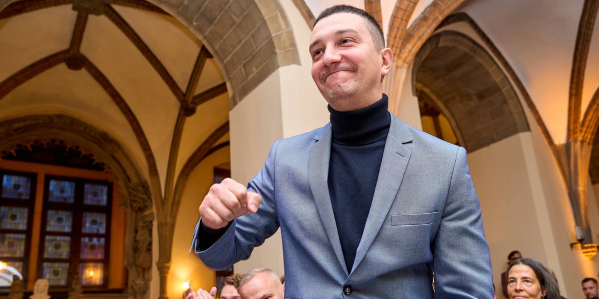 Yassin Bugajny z Wierzbowej 15 - zwycięzca II edycji Kulinarnego Grand Prix Wrocławia podczas gali w Sali Wielkiej Starego Ratusza, 22 października 2025