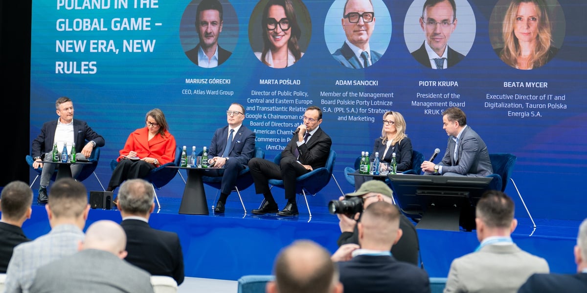 Drugi dzień konferencji East x West Forum w Pawilonie Czterech Kopuł we Wrocławiu (9 kwietnia 2026 r.).