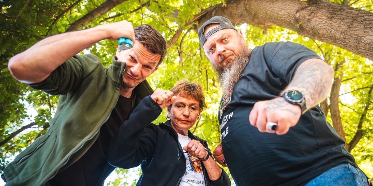 Członkowie "gangu" z viralowego filmu wrocławskiego zoo: od lewej Karol Bubel, Bożena Pałczyńska i Łukasz Brzeziński 