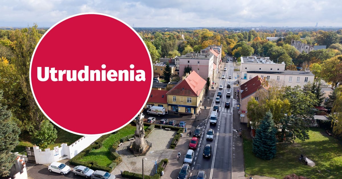 Utrudnienia na głównej ulicy Leśnicy. Objazd dla wjeżdżających do miasta