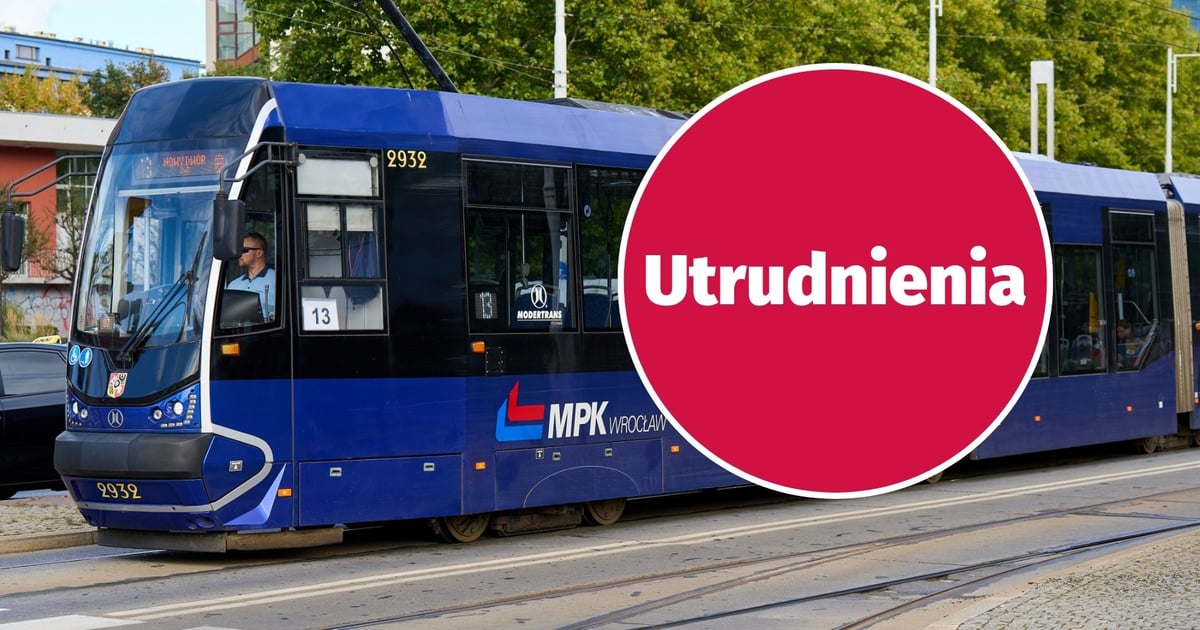 Tramwaje nie dojeżdżają do pętli Oporów. Skrócone trasy z powodu złamanego pantografu