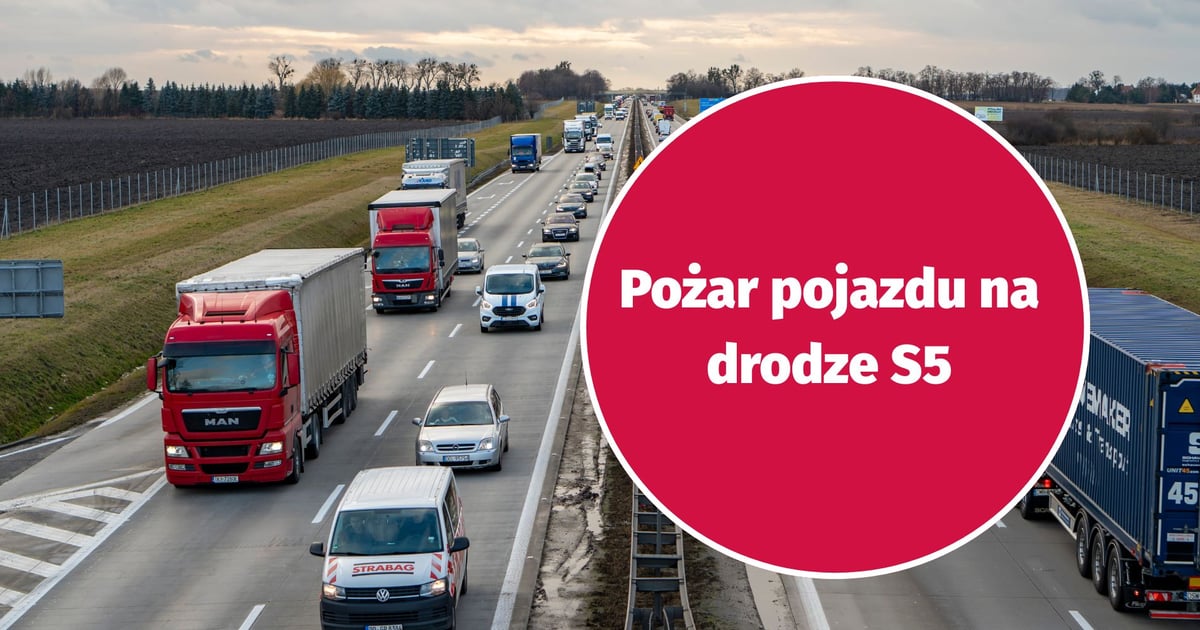 Pożar na S5 w kierunku Wrocławia. Droga zablokowana, są objazdy