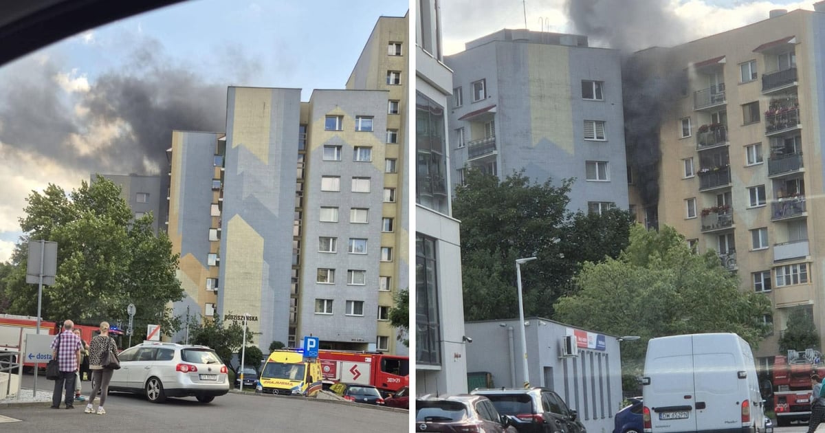 Pożar mieszkania na Nowym Dworze. Trwa akcja służb