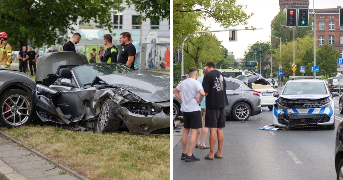 Karambol na Swobodnej. Zderzyło się 7 samochodów [ZDJĘCIA]