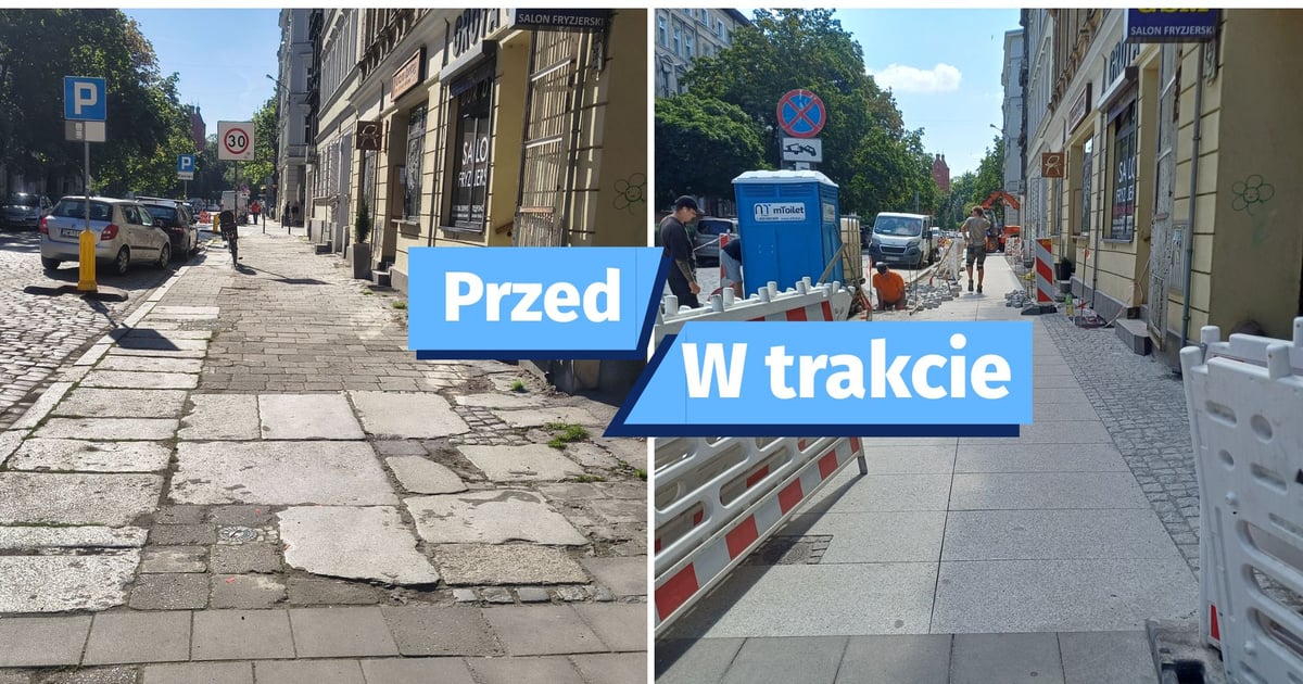 Budują nowy chodnik na Nadodrzu. Już widać zmiany | ZDJĘCIA