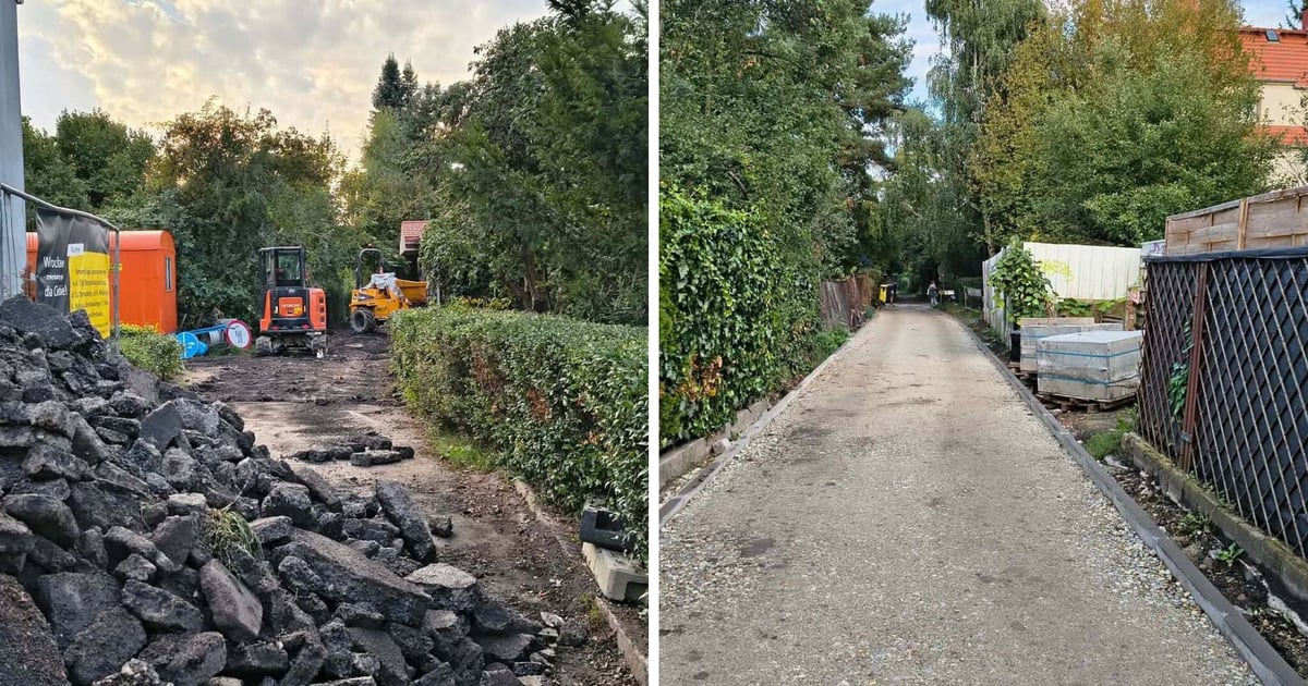 Stary asfalt poszedł precz. Alejka na Biskupinie zmienia się na lepsze