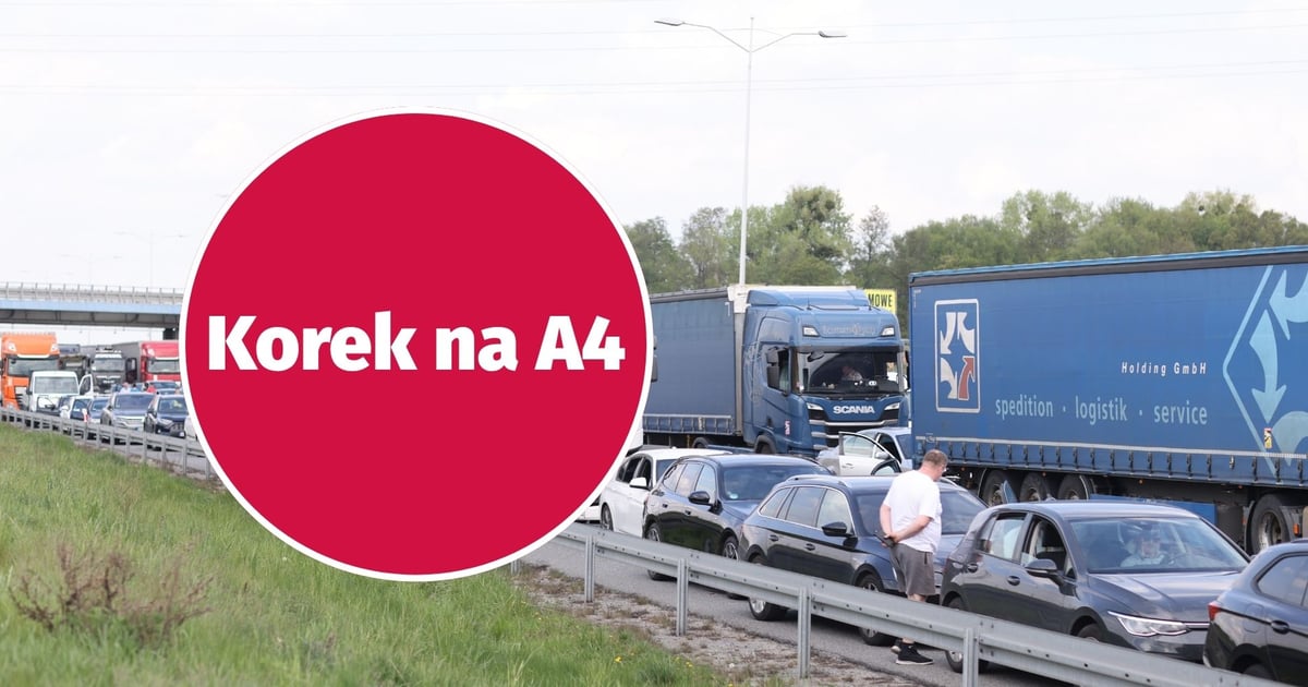 Korek na A4. Zderzenie 3 samochodów przed Kątami Wrocławskimi