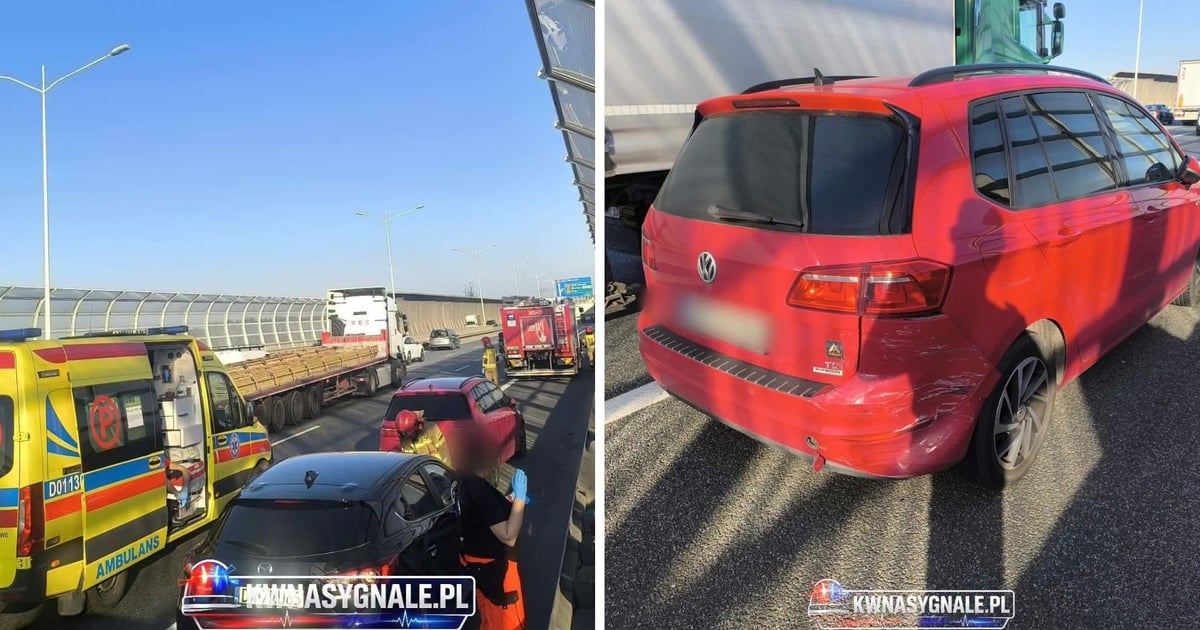 AOW. Zderzenie 3 aut w rejonie węzła Wrocław Północ | ZDJĘCIA
