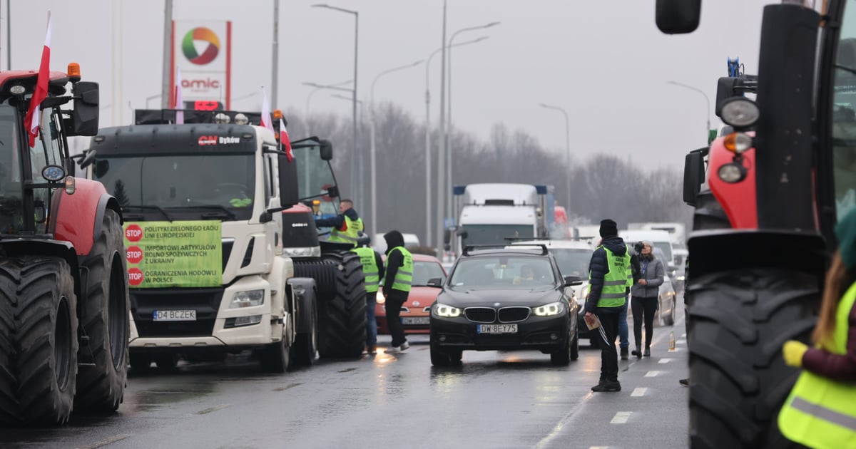 Strajk rolników 9 lutego w Polsce. Blokady dróg we Wrocławiu i na Doln ...