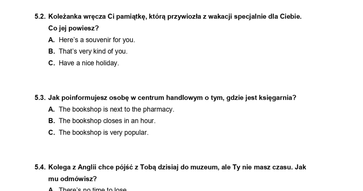 Test Probny Jezyk Angielski 2018 CKE: próbny egzamin ósmoklasisty z języka angielskiego na zakończenie