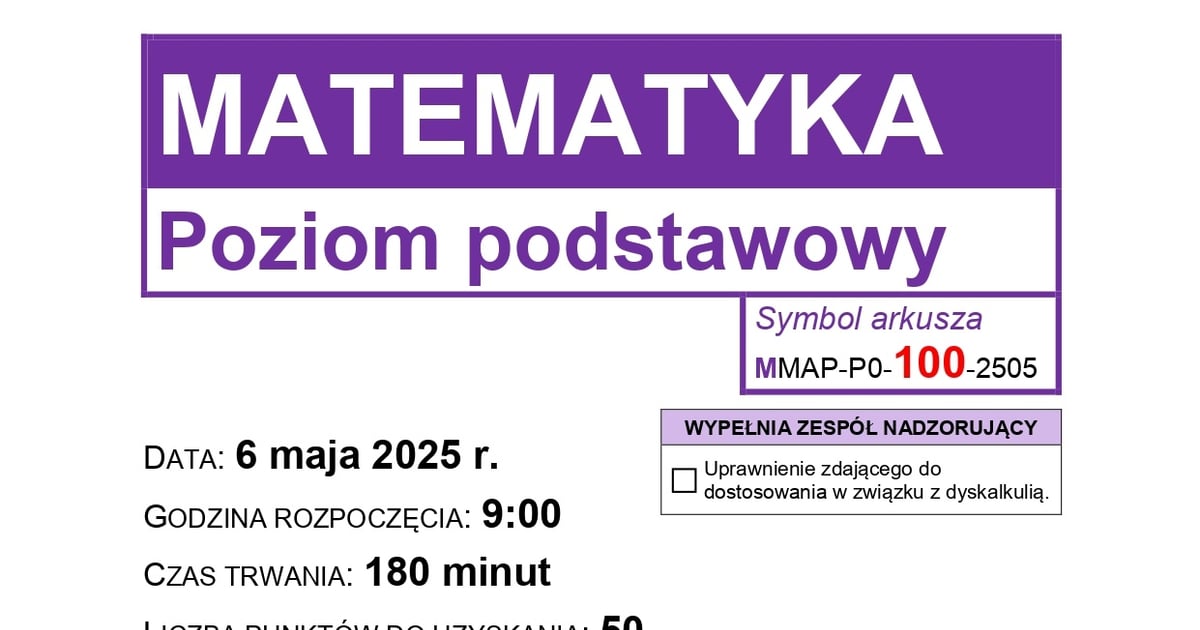 CKE: matura 2025 z matematyki |ARKUSZ. 6 maja uczniowie zmierzyli się
