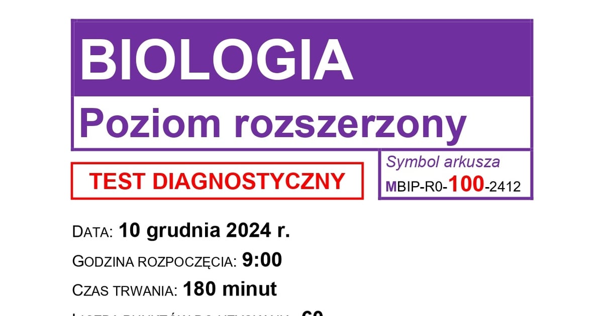 Próbna matura z biologii, poziom rozszerzony. Sprawdź arkusze