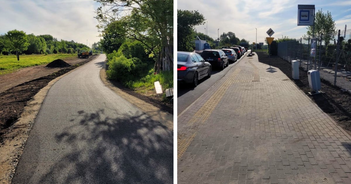 Na Klecinie powstała nowa droga rowerowa, chodnik i przystanek
