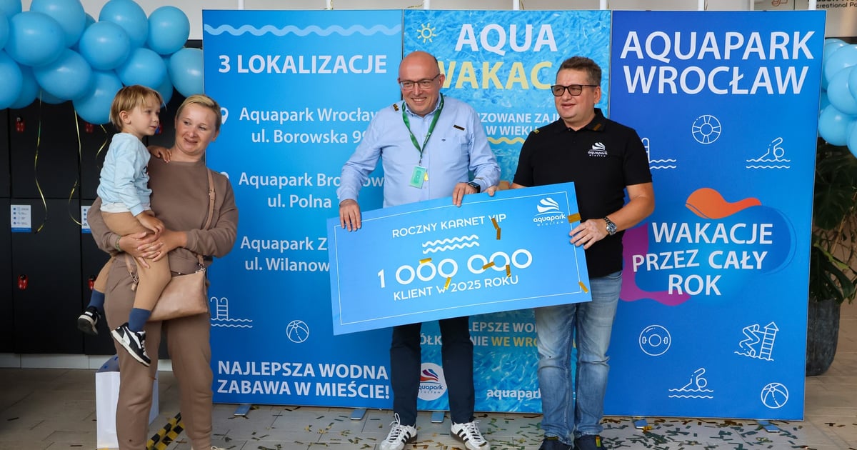 Dziś Aquapark Wrocław odwiedził milionowy gość w 2025 roku!