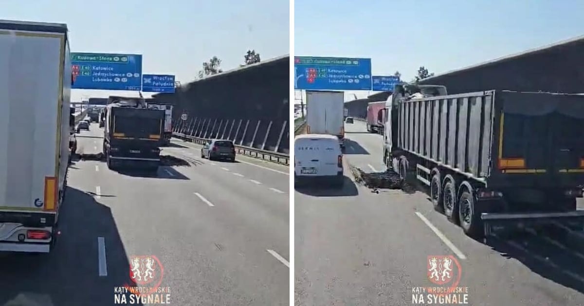 Uwaga kierowcy, utrudnienia w ruchu na AOW. Z ciężarówki wysypała się ziemia