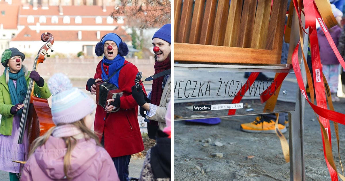 Czerwone Noski i nowa Ławeczka Życzliwości we Wrocławiu